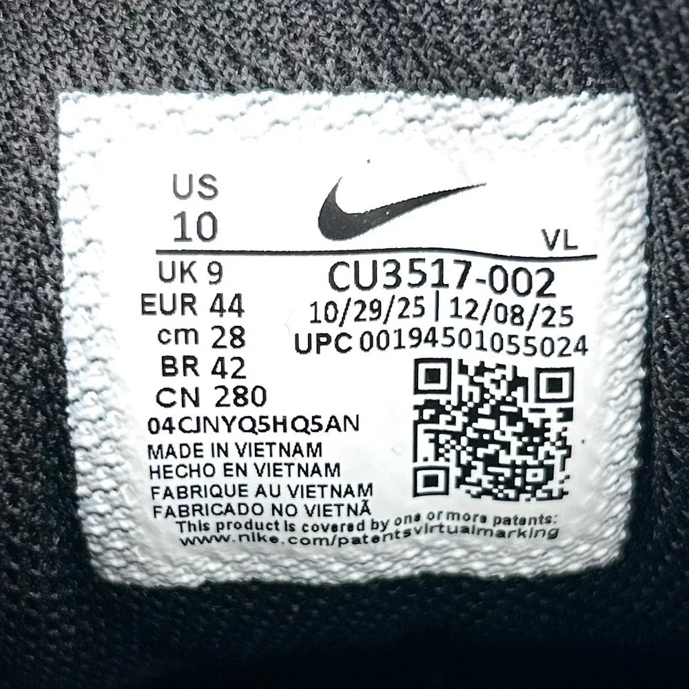 Nike Run Swift 2 Shoes Mens 10 Black Running Shoes CU3517-002 Triple Black Mesh
